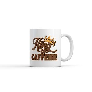 King Of Caffeine Mug Funny Sarcastic Coffee Lovers Graphic Novelty Coffee Cup